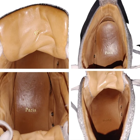 Christian Louboutin Blue & Silver Crystal Strass Louis Junior AB High Sn… - Picture 6 of 16